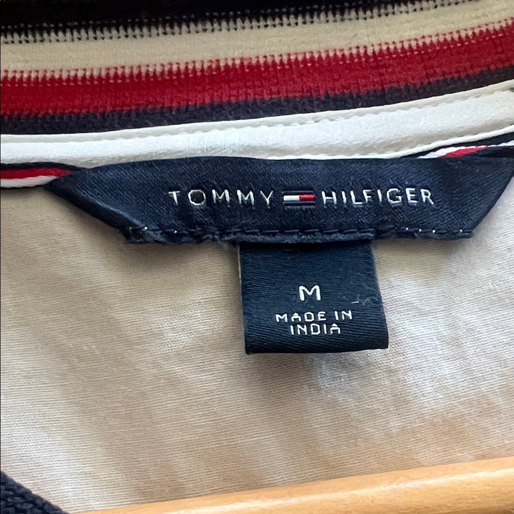 Tommy Hilfiger White Lace Mini Dress with Red & Navy Trim - Picture 2 of 4